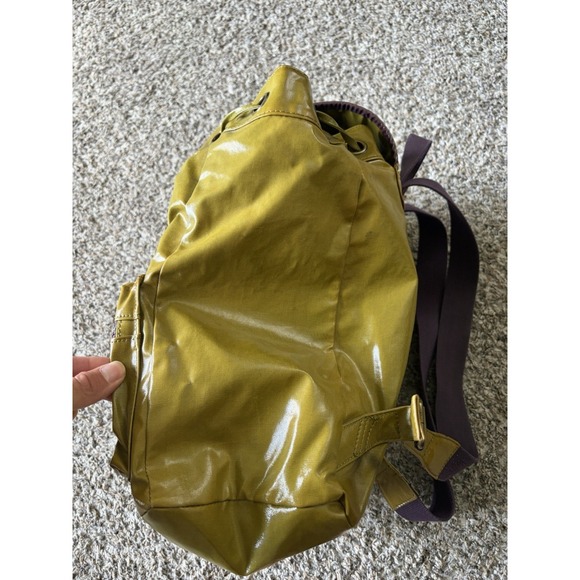 Boden Rucksack Backpack Waxed Canvas Olive Green Purple Trim Women\'s Daypack Bag main image 11
